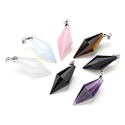 Top Plaza 12 Facet Natural Healing Crystal Tiger Eye Stone Necklace Point Gemstone Pendant Necklaces Reiki Balancing Quartz Jewelry For Women #TOP5