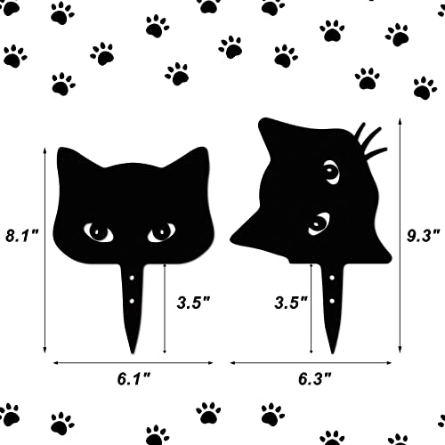 Qmetalart Black Cat Decorations Metal Garden Yard Art Decor Farmhouse Home Decor Outdoor Ornaments Décor Courtyard Lawn Gift Ideal For Cat Lovers Animal Silhouette Set Of 2 #TOP4