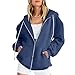 JOAU 2023 Women Zip Up Hoodie Sweatshirts Y2K Trendy Teen Girls Jackets Fall Fashion Drawstring Workout Tops with Pockets