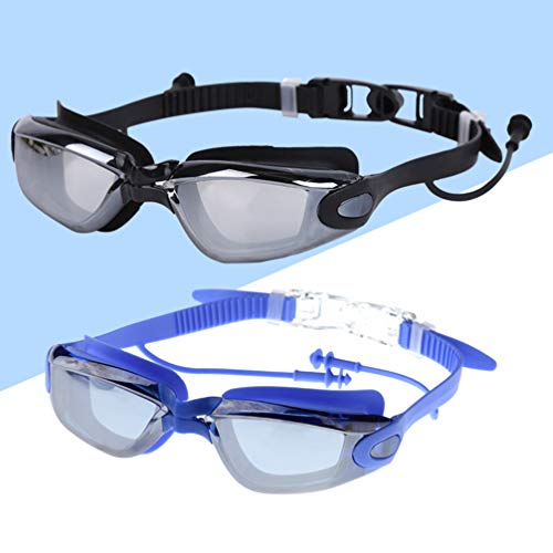 CLISPEED 2PCS Chapeamento Óculos de Natação Anti-Nevoeiro Óculos de Natação Adulto Equipamento de Na
