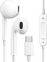 Fones De Ouvido Com Fio Tipo C Microfone Integrado Compativel iPhone 15 15 Pro 15 Pro Max 16 16 Pro Max Android Estéreo Qualidade Premium