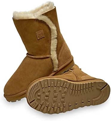 Stilvolle Lammfellstiefel aus echtem Leder für frostige Abende