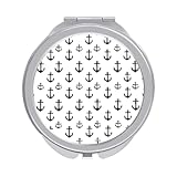 Fonctionnalité polyvalente : ce miroir à main imprimé ancre noire prend en charge une utilisation en gros plan comme petit miroir de poche, miroir à main pour homme, miroir grossissant de voyage, miroir de voyage avec grossissement, miroir grossissant compact, miroir de maquillage grossissant de voyage, petit miroir grossissant, petit miroir de maquillage et véritables alternatives de miroir