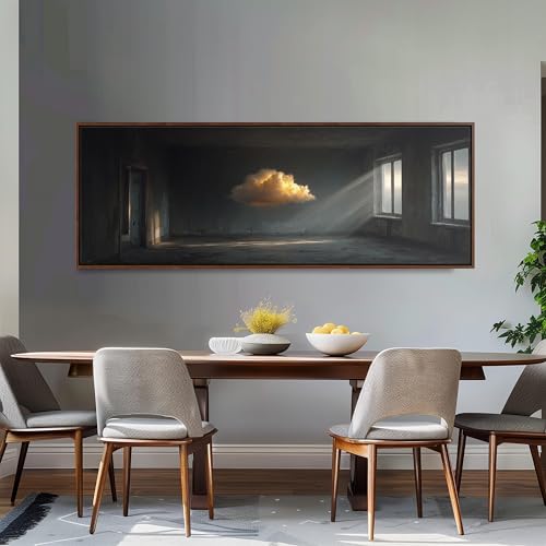 Tableau de nuages décoratif grand format horizontal 40x120cm