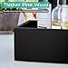 ALELION Black Bathroom Basket - Wooden Toilet Tank Paper Basket with Handle for Organizing - Back of Toilet Storage Organizer for Bathroom Tank Topper Counter - Black Bathroom Decor Box