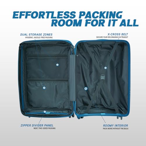 Image of AMERICAN TRAVELLER Poineer Trolley Bag | Expandable Travel Luggage Bag | Large Polypropylene Hardshell, Expandable, 8 Disc Wheels, TSA Type Lock