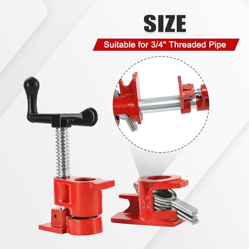 Flk Tech 4 Pack 3/4 Inch Wood Gluing Pipe Clamp Set thumb #1