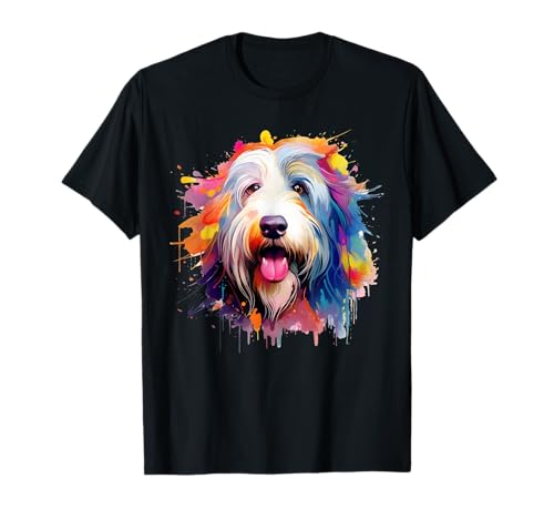 Bearded Collie Portrait | Portrait Colour Artwork T-Shirt