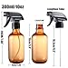 GearTrust Water Spray Bottle for Hair, Small Squirt Bottle Amber & Frosted Clear, 10.1 oz Refillable Empty Mister Spray Bottles with Adjustable Mist/Stream for Hair, Plant, Pet, Cleaning, Cooking