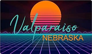Valparaiso Nebraska 4 X 2.25-Inch Fridge Magnet Retro Neon Design