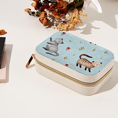 Boîte à bijoux portable chat pour ranger boucles d'oreilles et bagues - 8