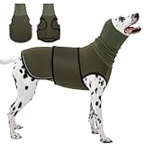 KOESON Dog Calming Hoodie, Pet Thunder Jacket with Ear Wrap, Breathable Dog Anti-Anxiety Vest for Thunder, Fireworks, Travel, Separation, Comfort Pet Anxiety Relief Wrap, Army Green L