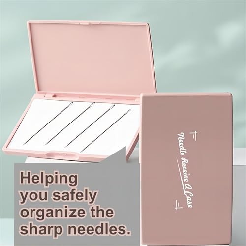 Image of Magnetic Needle Storage Case, Portable Knitting Pin Holder, Magnetic Manual DIY Sewing Stitching Pin Organizer Box (Pink)