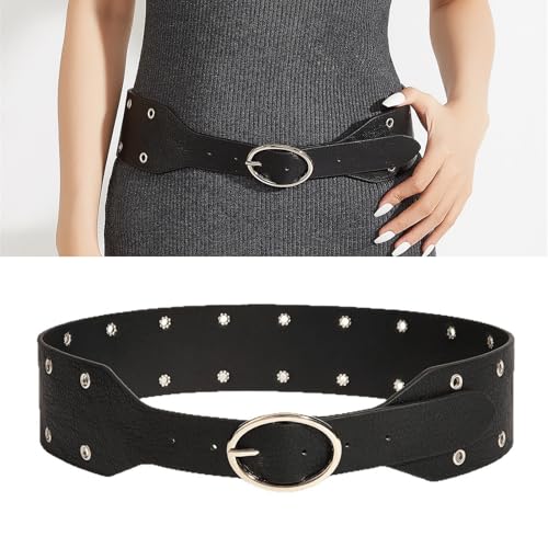 Edgy Studded Punk Belt Adjustable 120cm PU Leather Strap For Unisex Fashion Accessories 3.8cm Wide Punk Studded Belt2