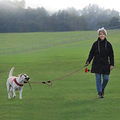 Image of Plutus Pet Rope Dog Leash 6ft Long,Traffic Padded Two Handle,Heavy Duty,Reflective Double Handles Lead for Control Safety Training,Leashes for Large Dogs or Medium Dogs,Dual Handles Leads(Purple)