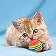 TIESOME Regenbogen Katzenball, 12 Stück 3.5 cm weicher katzenspielzeug Interaktives Kätzchen Spielzeug Regenbogen Katzenbälle Bunte Schaumstoffbälle für Haustiere,Spielendes Kau-Übungsspielzeug