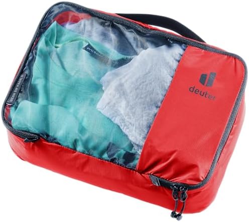 Deuter Mesh Zip Pack 5, Lightweight 5L Travel Organizer Pouch with Ventilated Mesh Panel, 5 Liter - Cherry image 3