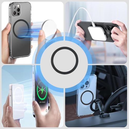 3 Stück Metallringe Befestigen an der Autotelefonhalterung, Magnetisches Drahtloses Ladegerät Universal, 3 runde Klebeplatten