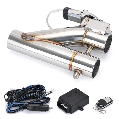 Tubo de escape para coche universal de 2.5" con kit de silenciador y válvula eléctrica