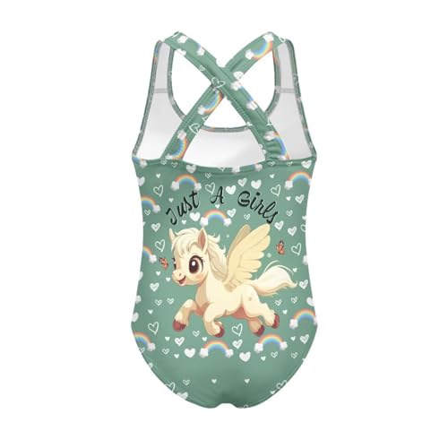 Image of Girls One Piece Cat Swimsuits Quick Dry Cartoon Beach Bathing Suit Crossback Swimwear for Kids 5-14 Years