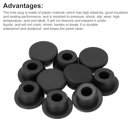 Image of MECCANIXITY 11pcs T-Shaped Silicone Plugs 20mm 3 /4 Inch Dia Snap in Plug Hole Seal Cover Round Rubber Stopper for Kitchen Rubber Bulkheads Waterproof Sealing Plugs Black