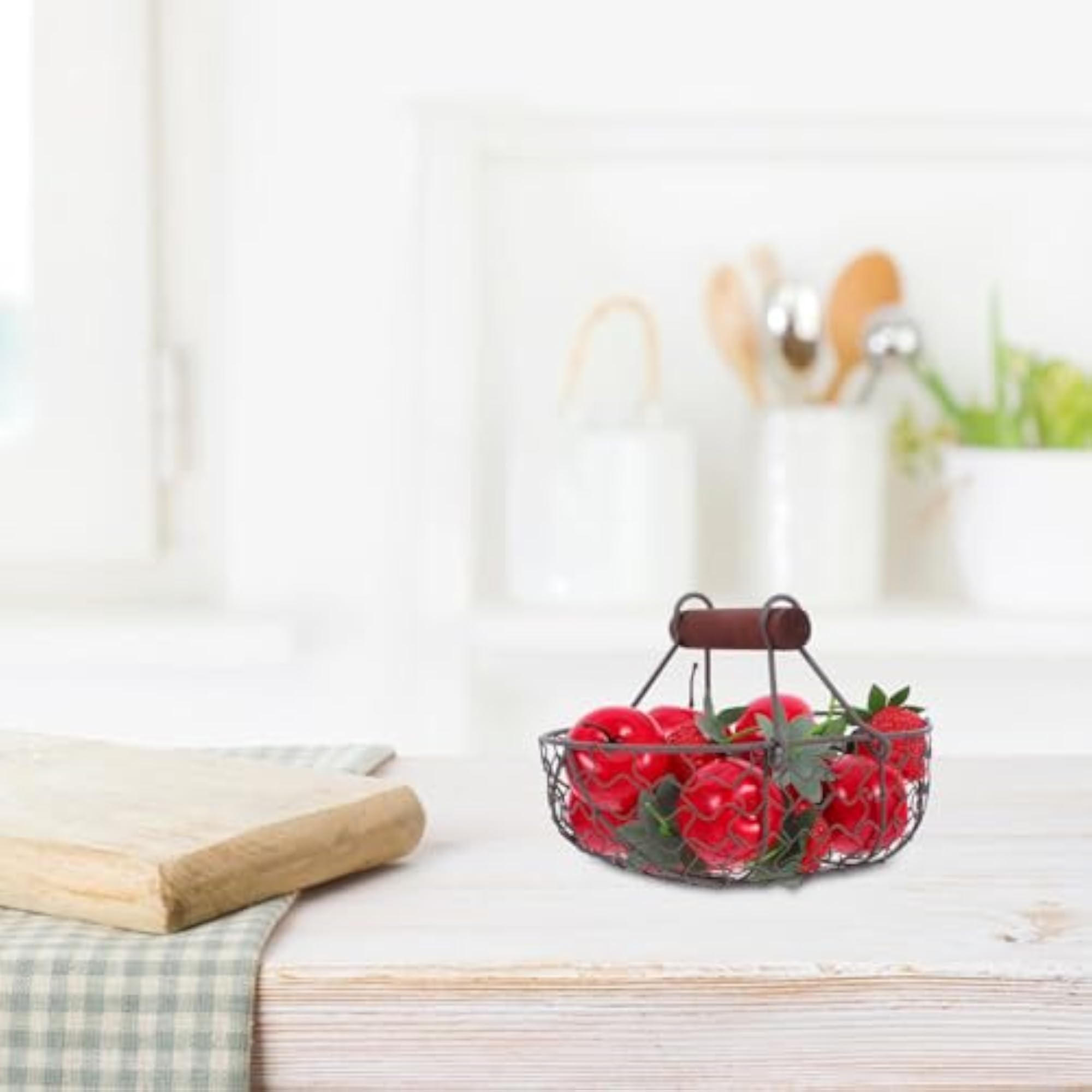 Creative Retro Iron Storage Basket for Kitchen Use