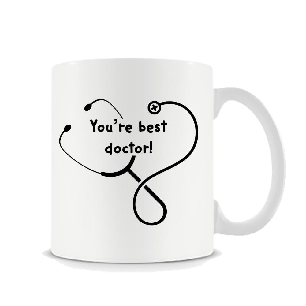 Giftme You're Best Doctor! 11oz White Ceramic Mug Coffee Tea Mug.