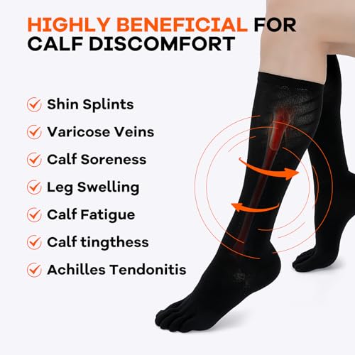 Toe Compression Socks – Knee High Socks, Support for Running & Travel,for Women & Men4