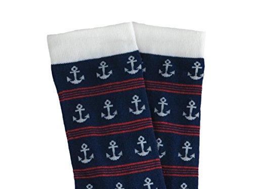 vangobeauty Men Dress Socks Anchor Mid Calf Wedding Socks One Size Fit Most Made In USA3