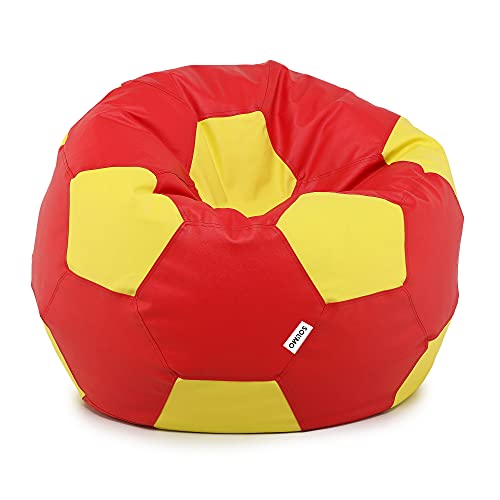 Image of Amazon Brand - Solimo XXXL Bean Bag Cover Without Beans (Brown) Football XXXL Bean Bag Cover Without Beans (Red & Yellow)