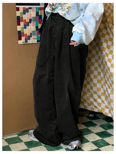 Verdusa Men's Wide Leg Corduroy Pants Streetwear Casual Baggy Pants with Pockets3