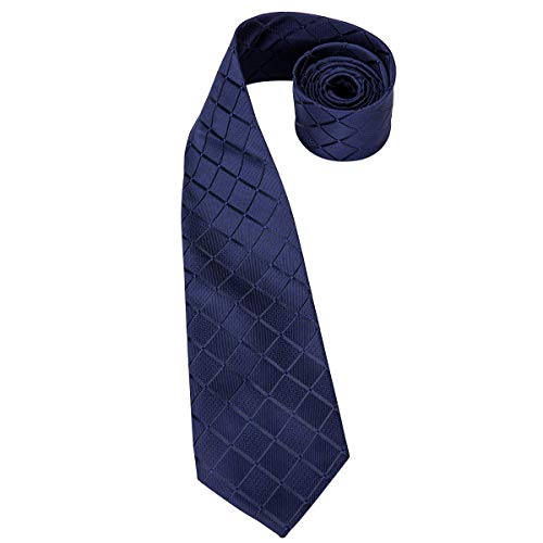 Image of Hi-Tie Men 63inches Tie Set Extra Long Necktie Paisley Tie Pocket Suqare Cufflinks Big and Tall Men Tie