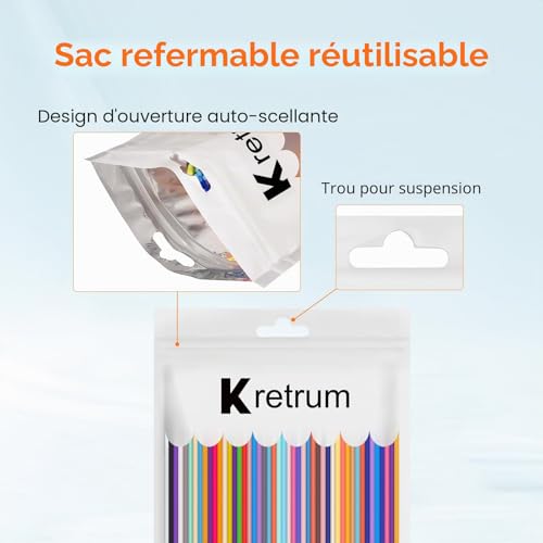 Kretrum 32 couleurs 3D Doodler stylo Recharges uniquement Compatible avec le stylo 3D 3Doodler Start+ Low-temperature PCL filament 3Doodler Start refills Chaque couleur 5 pièces Total 160 pièces – vue 5