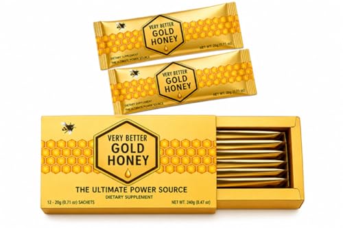 Very Better than Gold Honey Packets for Men - 12 Pack 20g Each - Premium Herbal Blend with Black...