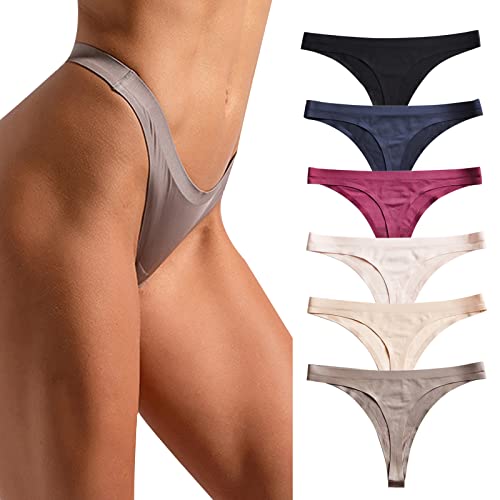 Bolivelan Women Seamless Thongs Ice Silk G-String Tangas Bikini Underwear (Multicolor, Us 6) #TOP12