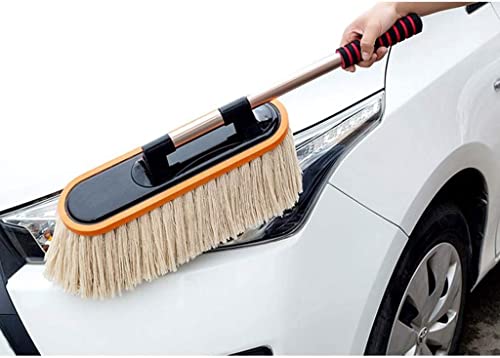 Microfiber Extentable Feather Handle Duster Cleaning Tool,Car Wash Brush,Microfiber Anti-Static Car Cleaning Wax Drag Duster Remover,Car Duster Removable Telescopic Handle Microfiber(Color:a) (Colo #TOP4