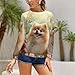 Pomeranian Dog Butterfly Women Long Sleeve Sweatshirts Round Neck Pullover Sweaters Casual Blouse Tops