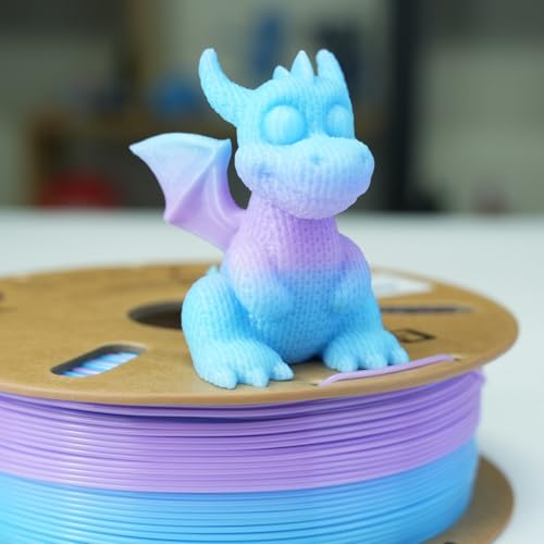Image of GratKit Gradient PETG Filament, Color Change 3D Printer Filament 1.75mm, 1kg, Multicolor PETG Translucent Gradient Blue Purple