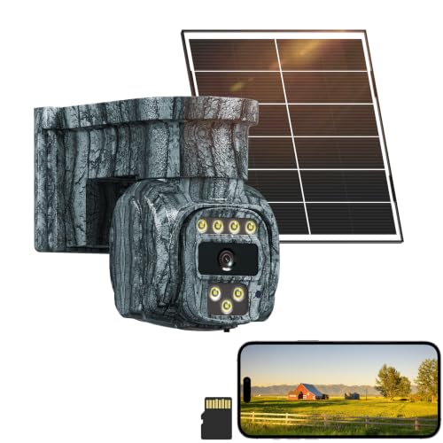 4G LTE Solar Cellular Security Camera Wireless Outdoor, No WiFi Needed, AOV Recording, Built-in eSIM & SD Card, Motion Detection, 2K PTZ Live View for Off-Grid Non Internet Security, Farm, Ranch - image 1