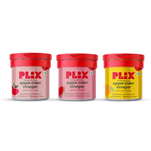 Image of PLIX - THE PLANT FIX Apple Cider Vinegar Effervescent Mini | Vitamin B6 & B12 | Pack of 3 (Variety Pack), 9 Tablets | No Added Sugar | Easy to Carry & Consume