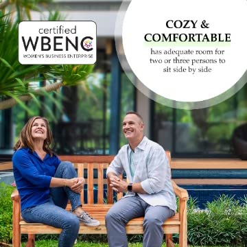 Ecodecors Hampstead Heath Outdoor Bench Teak Wood Garden Bench Patio Bench With Armrests And Backrest, Yard Benches For Indoor And Outdoors- Natural Teak #TOP5