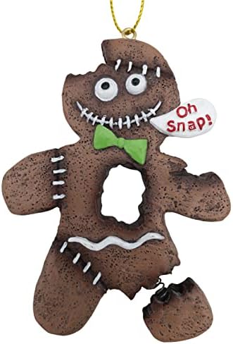 Gingerbread Man Zombie Monster Cookie Oh Snap! Broken Leg Ugly Halloween Christmas Tree Ornament