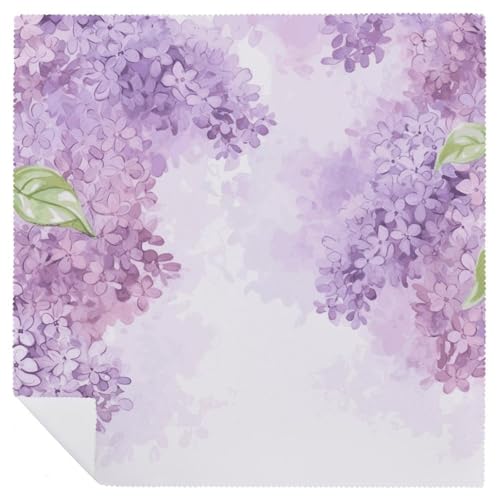 Servilletas de tela con flores lilas en pack de 2 miniatura 6