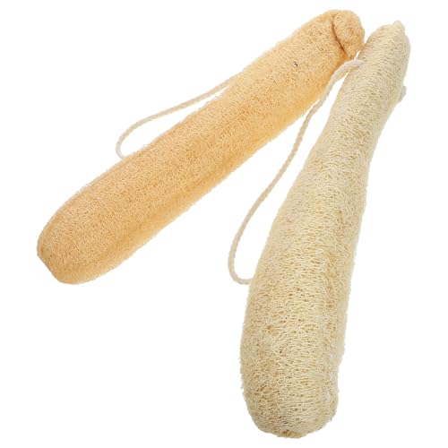 INOOMP Cepillo de Lufa para Uso General 2 Unidades, Esponja Natural Suave para Eliminar Grasa, Adecuado para Lavar Utensilios y Encimeras sin Dañar, 25-31 Cm