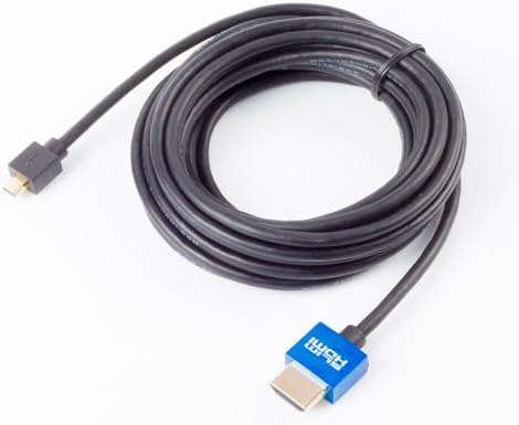 4m Slim HDMI Male Micro (Type D) to Male (Type A) Cable, The World's Slimmest HDMI Lead? (Gold Plated, 1080p, 3D, High Speed, ARC)