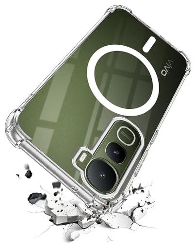 Image of Jkobi Shockproof Crystal-Clear Back Cover for Vivo Y400 (Magsafe Wireless Support | Drop & Camera Protection | Hard Polycarbonate)