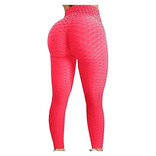 Damer sport leggings yogabyxor ogenomskinliga hög midja långa leggings träningsbyxor löparbyxor tights för löpning träningsbyxor dam långa stretchbyxor skinny dam capribyxor stretch hög midja, ROSA, L