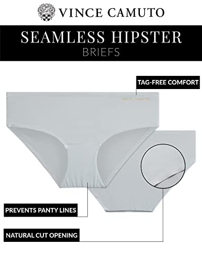 Vince Camuto Women's Hipster Underwear - 5 Pack Ultra Soft & Sexy Lingerie - Breathable Seamless Panties for Women, Size X-Large, Smoky Blue Assorted2