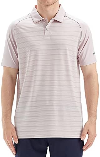 M MAELREG Mens Golf Shirts – Moisture Wicking Quick Dry Raglan Short Sleeve Seamless Tech Performance Casual Golf Polo Shirts