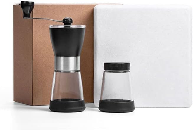 Coffee Press Manual Coffee Grinder Hand Coffee Ceramic Machine Grinder with Glass Sealed Jar Stainless Seasoning Grinder Coffee Maker Pots